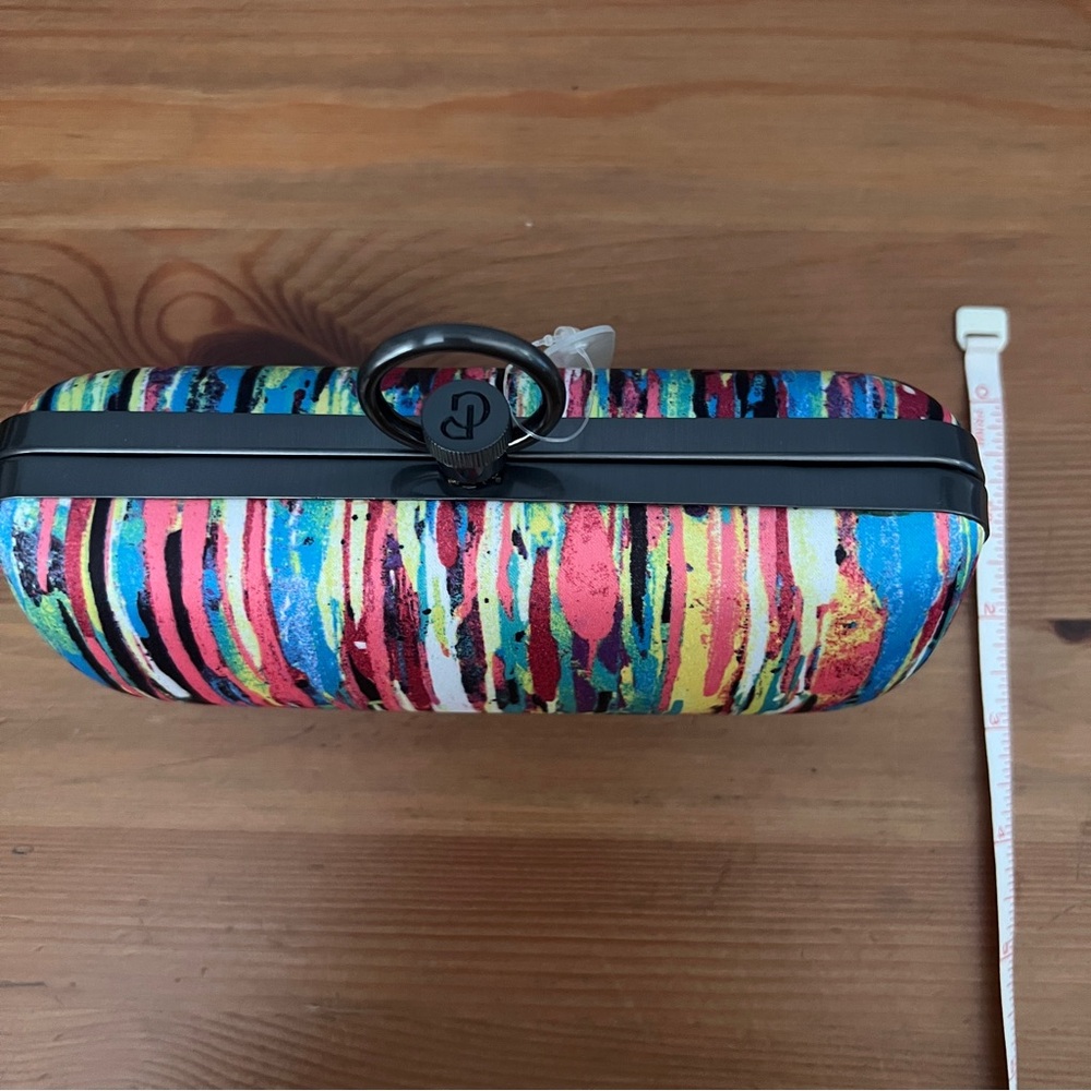 Prabal Gurung Colorful Striped Metal Clutch/ Bag - NWT - Picture 12 of 12